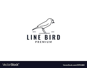 minimalist canary bird line with leaves logo