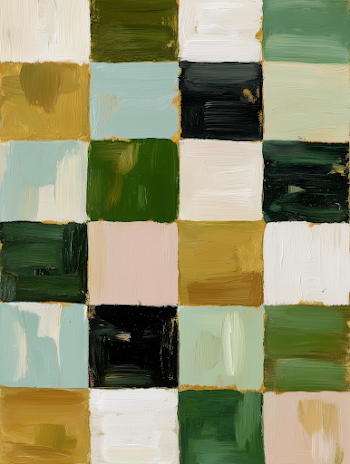 Minimalist Checkerboard Abstract Painting