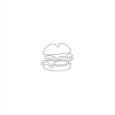 Minimalist Cheeseburger Line Art Minimalist Cheeseburger Line Art