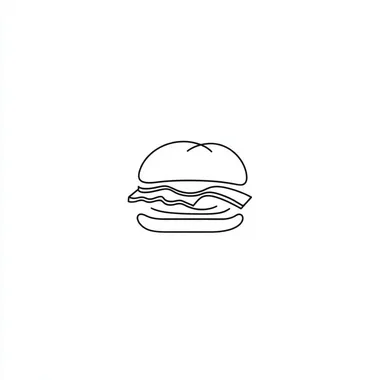 Minimalist Cheeseburger Line Drawing Minimalist Cheeseburger Line Drawing
