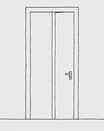 Minimalist Closed Door Illustration