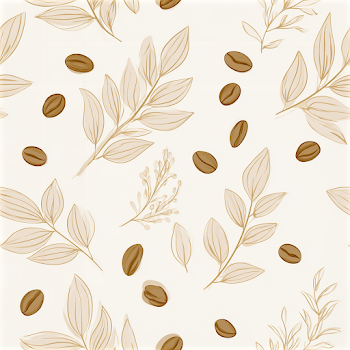 Minimalist Coffee and Tea Foliage Pattern