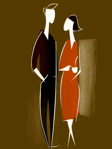 Minimalist Coffee Contour Line Drawing of Lovers Minimalist Coffee Contour Line Drawing of Lovers