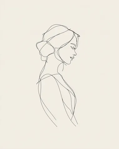 Minimalist Continuous Line Portrait Minimalist Continuous Line Portrait