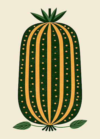 Minimalist Cucumber Illustration