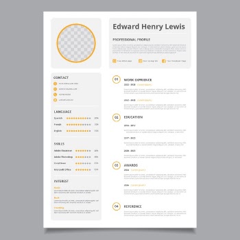 Minimalist cv template concept Free Vector