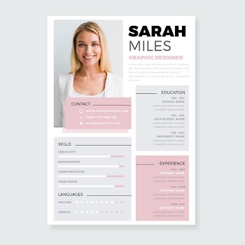 Minimalist cv template concept Free Vector