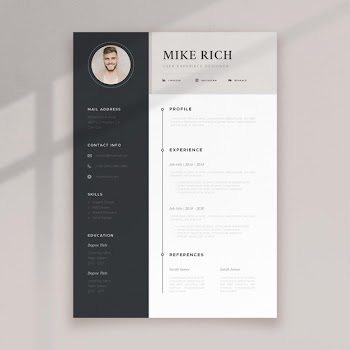 Minimalist cv template Free Vector