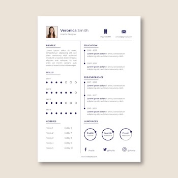 Minimalist cv template Free Vector