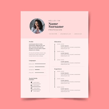Minimalist cv template Free Vector