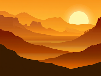 Minimalist Desert Sunset Landscape