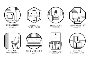 Minimalist design furniture logo Free Vector