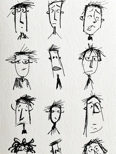 Minimalist Doodle Expressions of Stick Figures Minimalist Doodle Expressions of Stick Figures
