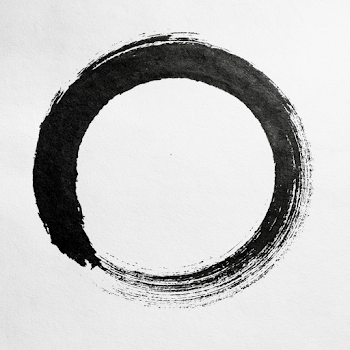 Minimalist Enso Circle in East Asian Ink Painting Style