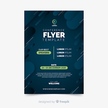 Minimalist flat conference flyer template Free Vector