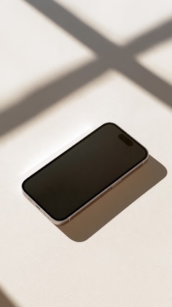 Minimalist Flat Lay of Modern iPhone 15