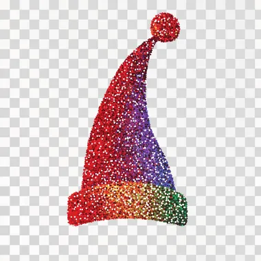 Minimalist Glitter Christmas Hat Icon Design