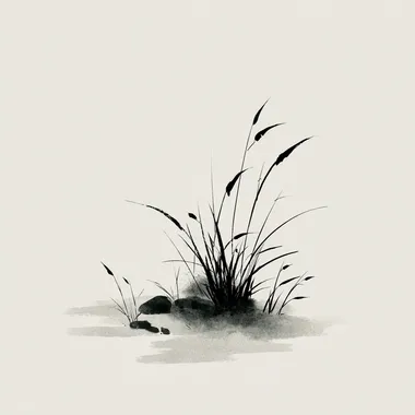 Minimalist Grass Illustration in Black and Gray Minimalist Grass Illustration in Black and Gray