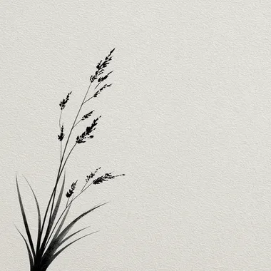 Minimalist Grass Illustration in Black and Gray Minimalist Grass Illustration in Black and Gray