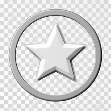 Minimalist Grayscale Star Icon in Circle Design