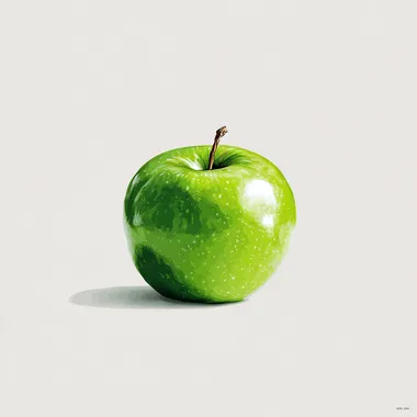 Minimalist Green Apple Illustration Minimalist Green Apple Illustration