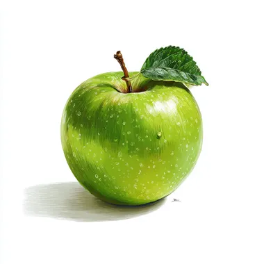 Minimalist Green Apple Illustration Minimalist Green Apple Illustration