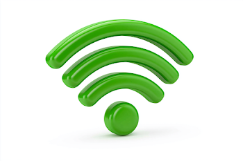 Minimalist Green Wireless Signal Icon