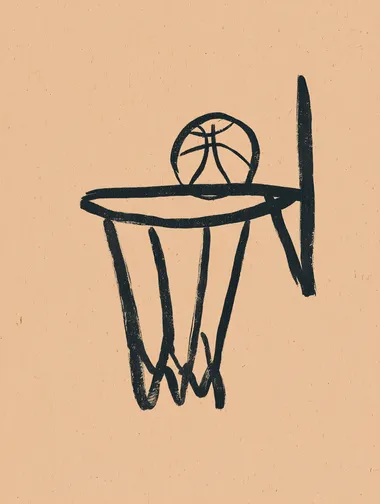 Minimalist Hand-Drawn Basketball Hoop Illustration Minimalist Hand-Drawn Basketball Hoop Illustration