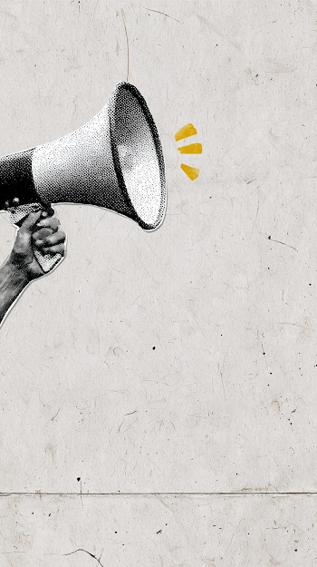 Minimalist Hand with Megaphone Collage