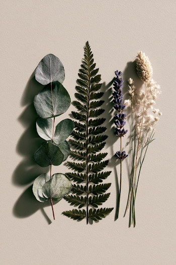 Minimalist Herbarium Poster with Botanical Specimens