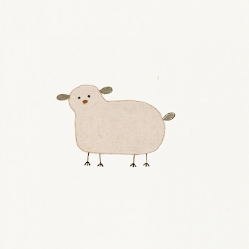 Minimalist Illustration of a Cute Plump Sheep
