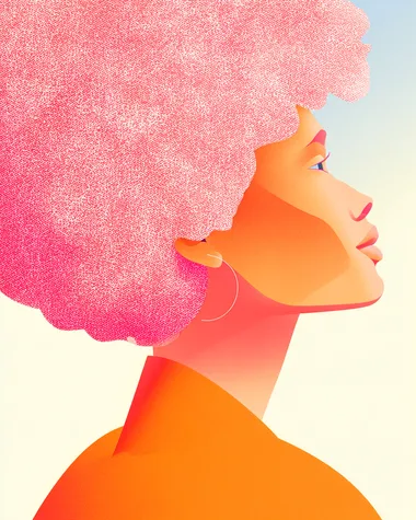 Minimalist Illustration of a Pink-Haired Mulatto Woman Minimalist Illustration of a Pink-Haired Mulatto Woman