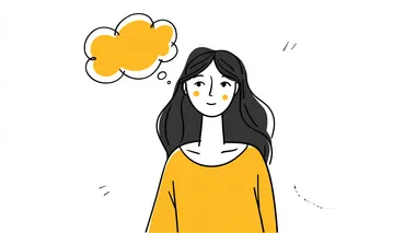 Minimalist Illustration of a Thoughtful Woman Minimalist Illustration of a Thoughtful Woman