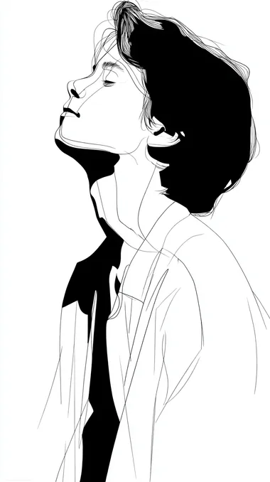 Minimalist Line Art Portrait of a Woman Minimalist Line Art Portrait of a Woman