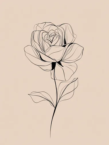 Minimalist Line Art Rose Minimalist Line Art Rose