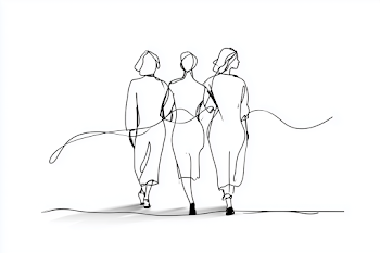 Minimalist Line Art Symbolizing Feminism and Empowerment