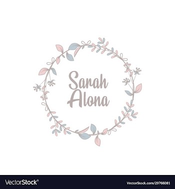 minimalist logotype sarah alona with leaf element