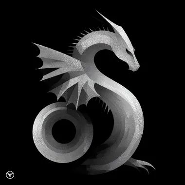 Minimalist Monochrome Dragon Vector Art Minimalist Monochrome Dragon Vector Art