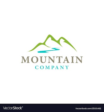 Minimalist mountain logo design inspiration vector image