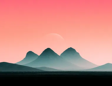 Minimalist Mountain Range with Orange Gradient Minimalist Mountain Range with Orange Gradient