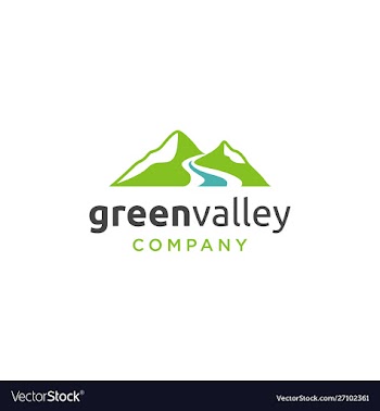 Minimalist mountain with river logo design vector image