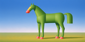 Minimalist Olive Green Horse