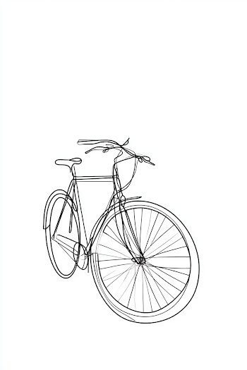 Minimalist One-Line Bicycle Art