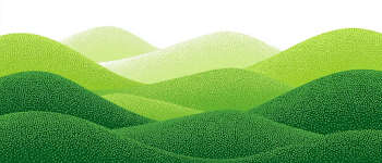 Minimalist Panoramic Green Hills Landscape