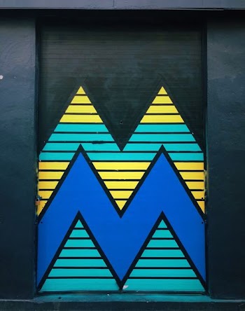 minimalist photography of chevron striped wall art