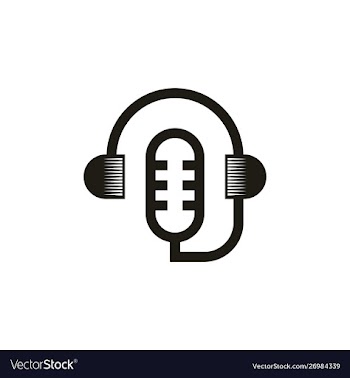 Minimalist podcast logo design vector image