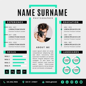 Minimalist professional cv template Free Vector