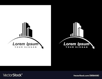 minimalist real estate logo isolated in black bac