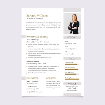 Minimalist resume template Free Vector