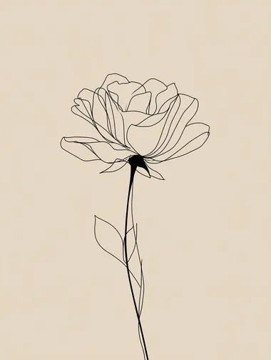 Minimalist Single Line Art Rose Minimalist Single Line Art Rose